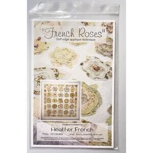 French Roses Quilt Pattern, Easy Soft (Raw) Edge Applique 57” Square Finished